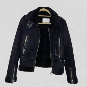 Zara Black Double Faced Faux Jacket